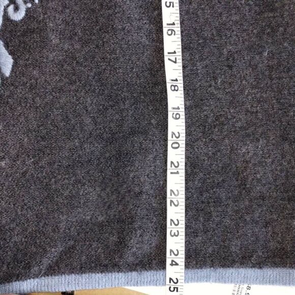 Vtg Karen Scott Wool Cardigan Sz XL Zip Front Grey Blue Embroidery Cottagecore 9 - Picture 11 of 11